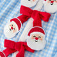 Christmas Santa Bow Plaid Girls Bubble Romper
