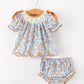 Fall Floral Smocked Girls Bloomer Set