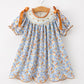 Fall Floral Smocked Girls Dress