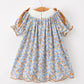 Fall Floral Smocked Girls Dress