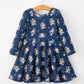 Fall Floral Girls Long Sleeve Dress