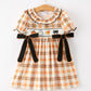 Halloween Plaid Smocked Girls Dress