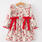 Fall Floral Bow Girls Twirl Dress
