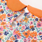 Fall Floral Smocked Petals Collar Girls Bubble Romper