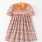 Fall Floral Smocked Petals Collar Girls Dress