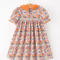 Fall Floral Smocked Petals Collar Girls Dress