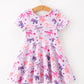 Dinosaur Heart Twirl Girls Dress Short Sleeves