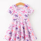 Dinosaur Heart Twirl Girls Dress Short Sleeves