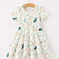Puppy Floral Twirl Girls Dress