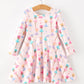 Fall Colorful Ballet Character Girls Long Sleeve Twirl Dress