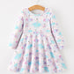 Fall Watercolor Ballet Girls Long Sleeve Twirl Dress
