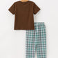 Plaid Moose Smocked Boys Short Sleeve Pant Set