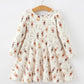 Halloween Ghost Floral Bow Girls Long Sleeve Twirl Dress
