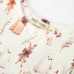 Halloween Ghost Floral Bow Girls Long Sleeve Twirl Dress