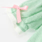 Christmas Mint Green Smocked Santa Baby Girl Bloomer Set