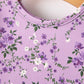 Fall Lavender Floral Print Girls Long Sleeve Twirl Dress