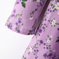 Fall Lavender Floral Print Girls Long Sleeve Twirl Dress
