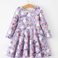 Halloween Ghost Pumpkin Girls Long Sleeve Twirl Dress