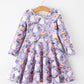 Halloween Ghost Pumpkin Girls Long Sleeve Twirl Dress