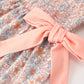 Fall Floral Girls Dress Smocked Ruffle Neck Bow