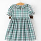 Plaid Moose Smocked Girls Puff Sleeve Dress