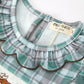 Plaid Moose Smocked Girls Puff Sleeve Dress