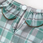 Plaid Moose Smocked Girls Puff Sleeve Dress