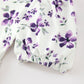 Fall Lavender Floral Puff Sleeve Girls Dress