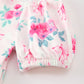 Fall Pink Floral Puff Sleeve Girls Dress