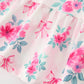 Fall Pink Floral Puff Sleeve Girls Dress