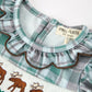 Plaid Moose Smocked Baby Girl Bubble Romper