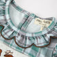 Plaid Moose Smocked Baby Girl Bubble Romper