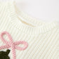 Winter Christmas Tree Girls Knit Romper Bow Long Sleeve