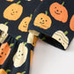Halloween Pumpkin Print Square Neck Girls Dress