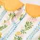 Fall Smocked Floral & Stripe Baby Girl Dress with Scallop Collar