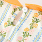 Fall Smocked Floral & Stripe Baby Girl Romper with Scallop Collar