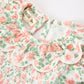 Fall Blush Floral Baby Romper Smocked Petal Collar
