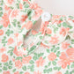 Fall Blush Floral Baby Romper Smocked Petal Collar