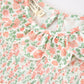 Fall Blush Floral Girls Dress Smocked Petal Collar