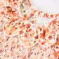 Fall Rust Floral Baby Romper Smocked Petal Collar
