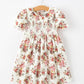 Fall Garden Girls Dress Smocked Petal Collar Bow