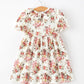 Fall Garden Girls Dress Smocked Petal Collar Bow