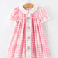 Halloween Ghost Embroidered Girls Dress Peter Pan Collar Bow
