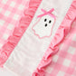 Halloween Ghost Embroidered Girls Dress Peter Pan Collar Bow