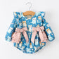 Fall Cat Print Girls Long Sleeve Romper