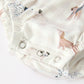 Fall Plaid Dog Print Girls Long Sleeve Romper