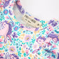 Unicorn Floral Print Girls Long Sleeve Romper
