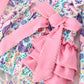 Unicorn Floral Print Girls Long Sleeve Romper
