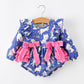 Fall Ghost Cat Print Girls Long Sleeve Romper