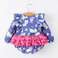 Fall Ghost Cat Print Girls Long Sleeve Romper